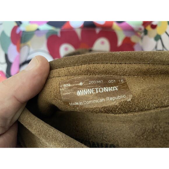 MINNETONKA 2THUNDERBIRD BEAD KILTIE SUEDE Leather MOCCASINS shoes  6 - Picture 7 of 8